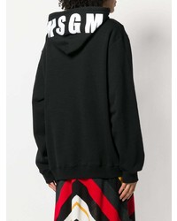 schwarzer Pullover mit einer Kapuze von MSGM