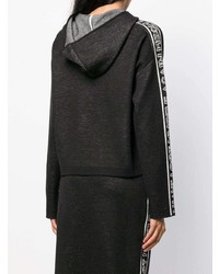 schwarzer Pullover mit einer Kapuze von MSGM