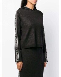 schwarzer Pullover mit einer Kapuze von MSGM