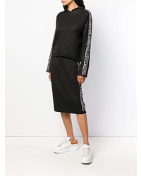 schwarzer Pullover mit einer Kapuze von MSGM