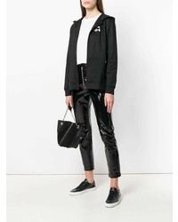 schwarzer Pullover mit einer Kapuze von Karl Lagerfeld