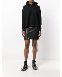 schwarzer Pullover mit einer Kapuze von Marcelo Burlon County of Milan