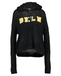schwarzer Pullover mit einer Kapuze von Jennyfer