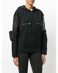 schwarzer Pullover mit einer Kapuze von Almaz