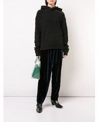 schwarzer Pullover mit einer Kapuze von Haider Ackermann