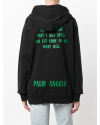 schwarzer Pullover mit einer Kapuze von Palm Angels