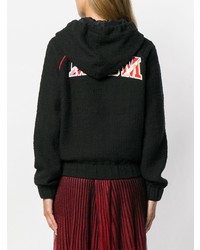 schwarzer Pullover mit einer Kapuze von MSGM