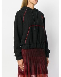 schwarzer Pullover mit einer Kapuze von MSGM