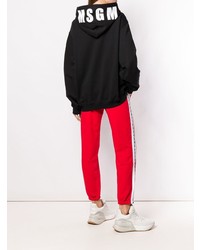 schwarzer Pullover mit einer Kapuze von MSGM