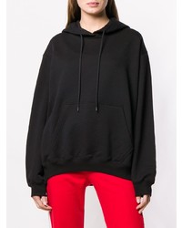 schwarzer Pullover mit einer Kapuze von MSGM