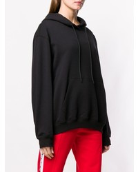 schwarzer Pullover mit einer Kapuze von MSGM