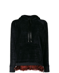schwarzer Pullover mit einer Kapuze von Maison Père