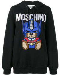 schwarzer Pullover mit einer Kapuze von Moschino
