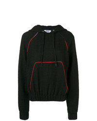 schwarzer Pullover mit einer Kapuze von MSGM