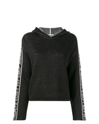 schwarzer Pullover mit einer Kapuze von MSGM