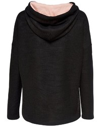 schwarzer Pullover mit einer Kapuze von Only