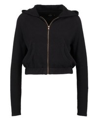 schwarzer Pullover mit einer Kapuze von Only