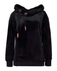 schwarzer Pullover mit einer Kapuze von Only