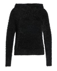 schwarzer Pullover mit einer Kapuze von Only
