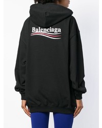 schwarzer Pullover mit einer Kapuze von Balenciaga