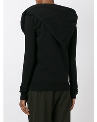 schwarzer Pullover mit einer Kapuze von Rick Owens DRKSHDW