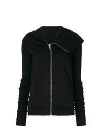 schwarzer Pullover mit einer Kapuze von Rick Owens DRKSHDW