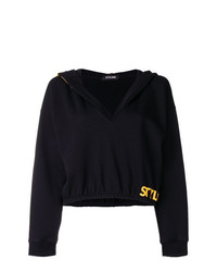 schwarzer Pullover mit einer Kapuze von Styland
