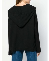 schwarzer Pullover mit einer Kapuze von Raquel Allegra