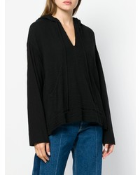 schwarzer Pullover mit einer Kapuze von Raquel Allegra