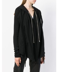 schwarzer Pullover mit einer Kapuze von Rick Owens DRKSHDW