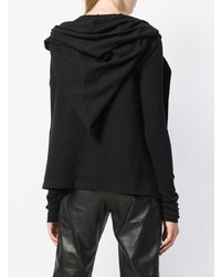 schwarzer Pullover mit einer Kapuze von Rick Owens DRKSHDW