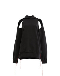 schwarzer Pullover mit einer Kapuze von Yang Li