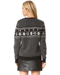 schwarzer Pullover mit Norwegermuster von The Kooples