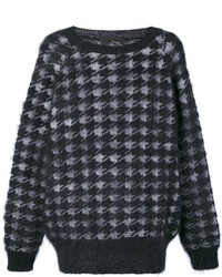 schwarzer Pullover mit Hahnentritt-Muster von Haider Ackermann