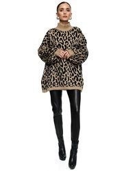 schwarzer Pullover mit Leopardenmuster von Worldclassca
