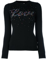 schwarzer Pullover mit Sternenmuster von Love Moschino