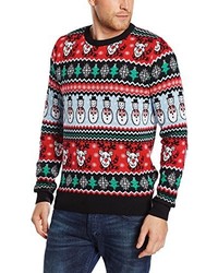 schwarzer Pullover mit Weihnachten Muster von British Christmas Jumpers