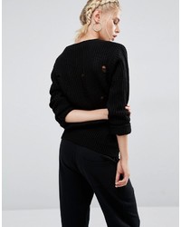 schwarzer Pullover von Boohoo