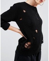 schwarzer Pullover von Boohoo