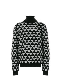 schwarzer Rollkragenpullover mit geometrischem Muster von Chalayan