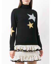 schwarzer Rollkragenpullover mit Sternenmuster von Moschino