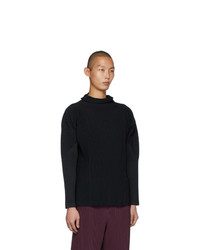 schwarzer Rollkragenpullover von Homme Plissé Issey Miyake