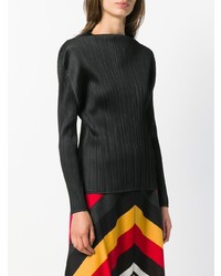 schwarzer Rollkragenpullover von Pleats Please By Issey Miyake