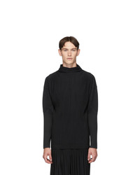 schwarzer Rollkragenpullover von Homme Plissé Issey Miyake