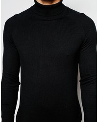 schwarzer Rollkragenpullover von Selected