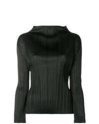 schwarzer Rollkragenpullover von Pleats Please By Issey Miyake