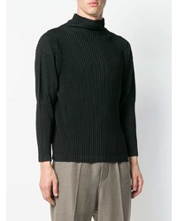 schwarzer Rollkragenpullover von Homme Plissé Issey Miyake