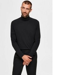 schwarzer Rollkragenpullover von Selected