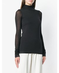 schwarzer Rollkragenpullover von Rick Owens Lilies