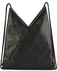 schwarzer Rucksack mit geometrischem Muster von MM6 MAISON MARGIELA